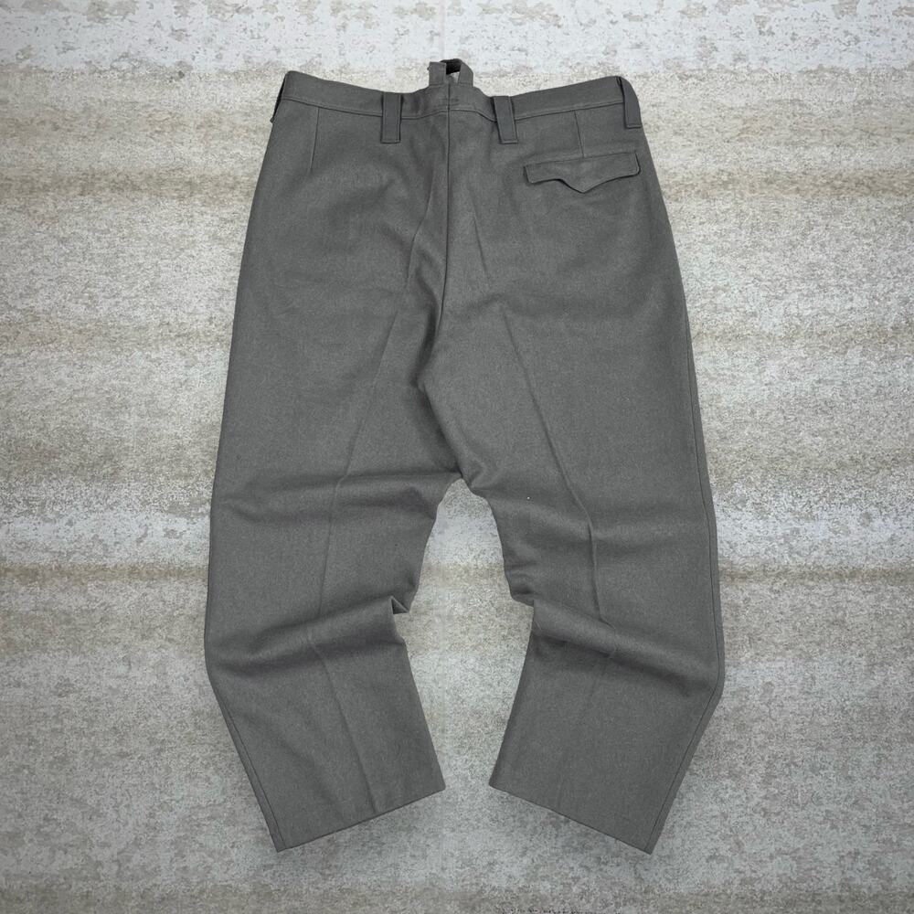 True Vintage 60s East German Dress Pants 38x28 Baggy Green Military Heavy Wool